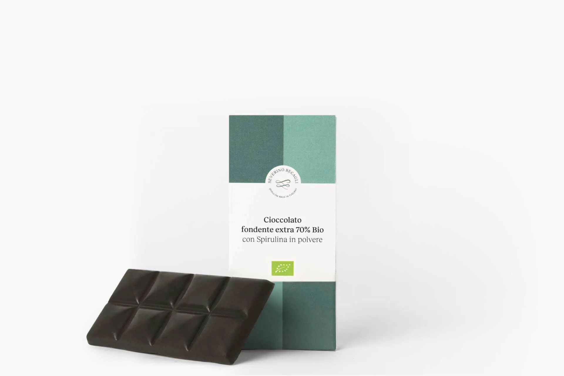 Cioccolato Fondente Extra 70% Bio Severino Becagli con Spirulina in polvere